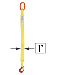 1"x10' (1 ply) Single Leg Nylon Sling w/ Master Link & Sling Hook