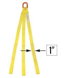 1"x10' (2 ply) Triple Leg Nylon Sling w/ Master Link & Sewn Loop