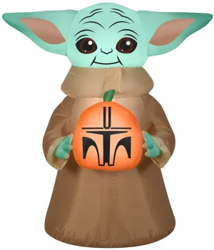 3.5' Airblown® Grogu™ with Pumpkin Sack Small Halloween Inflatable