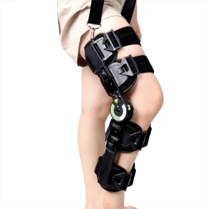 Adjustable Hinged Knee Brace for Post-Op Support - ROM Extension, Orthotic Immobilizer Protector for Men and Women, Fits Left and Right Leg