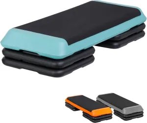 Adjustable Workout Aerobic Stepper, Exercise Step Platform Trainer with 4 Risers,Non-Slip Surface for Home Gym Workout Training