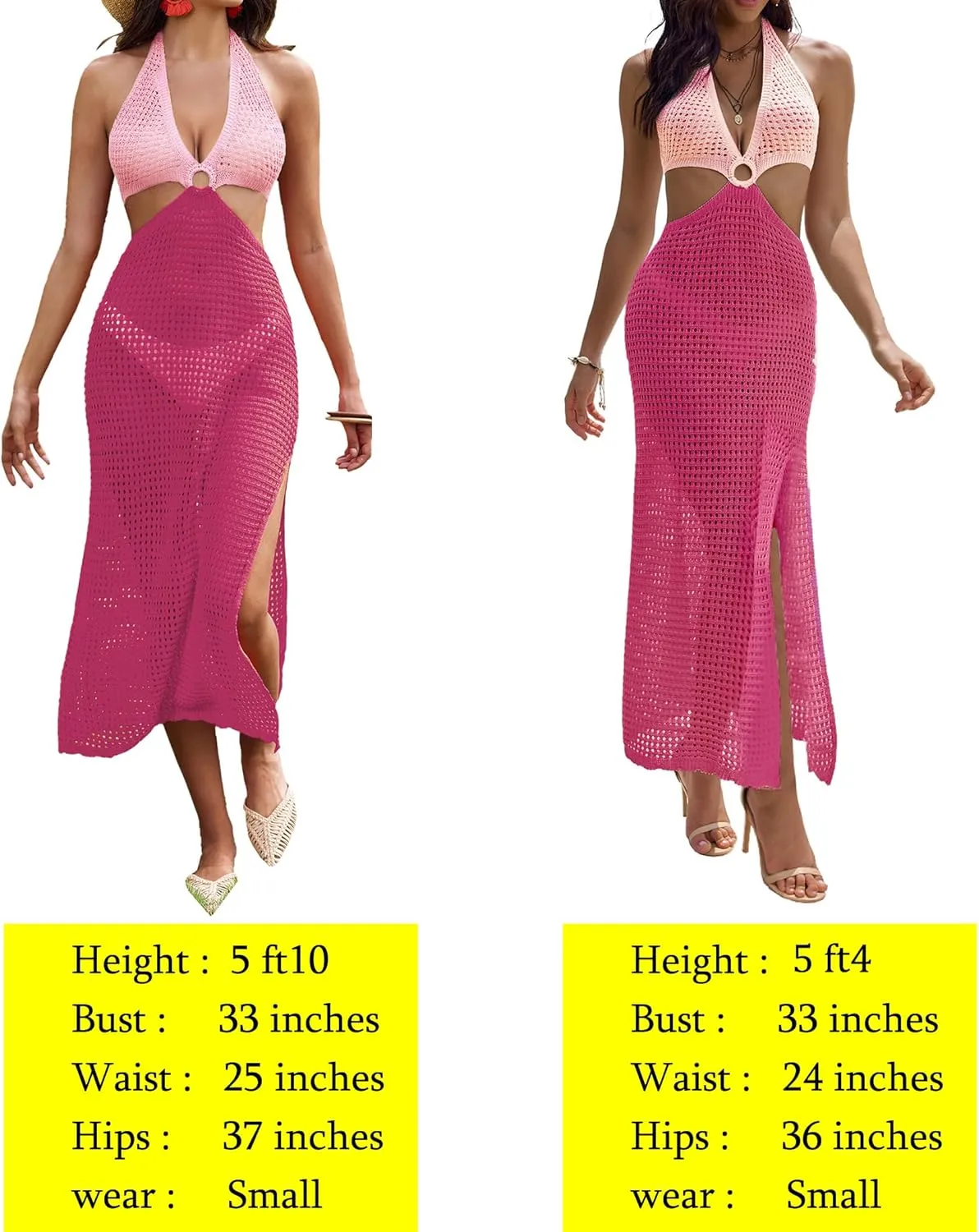 AI'MAGE Womens Crochet Bathing Suit Swimsuit Cover Ups Long Sexy Halter Cut Out Backless Beach Coverup Dress