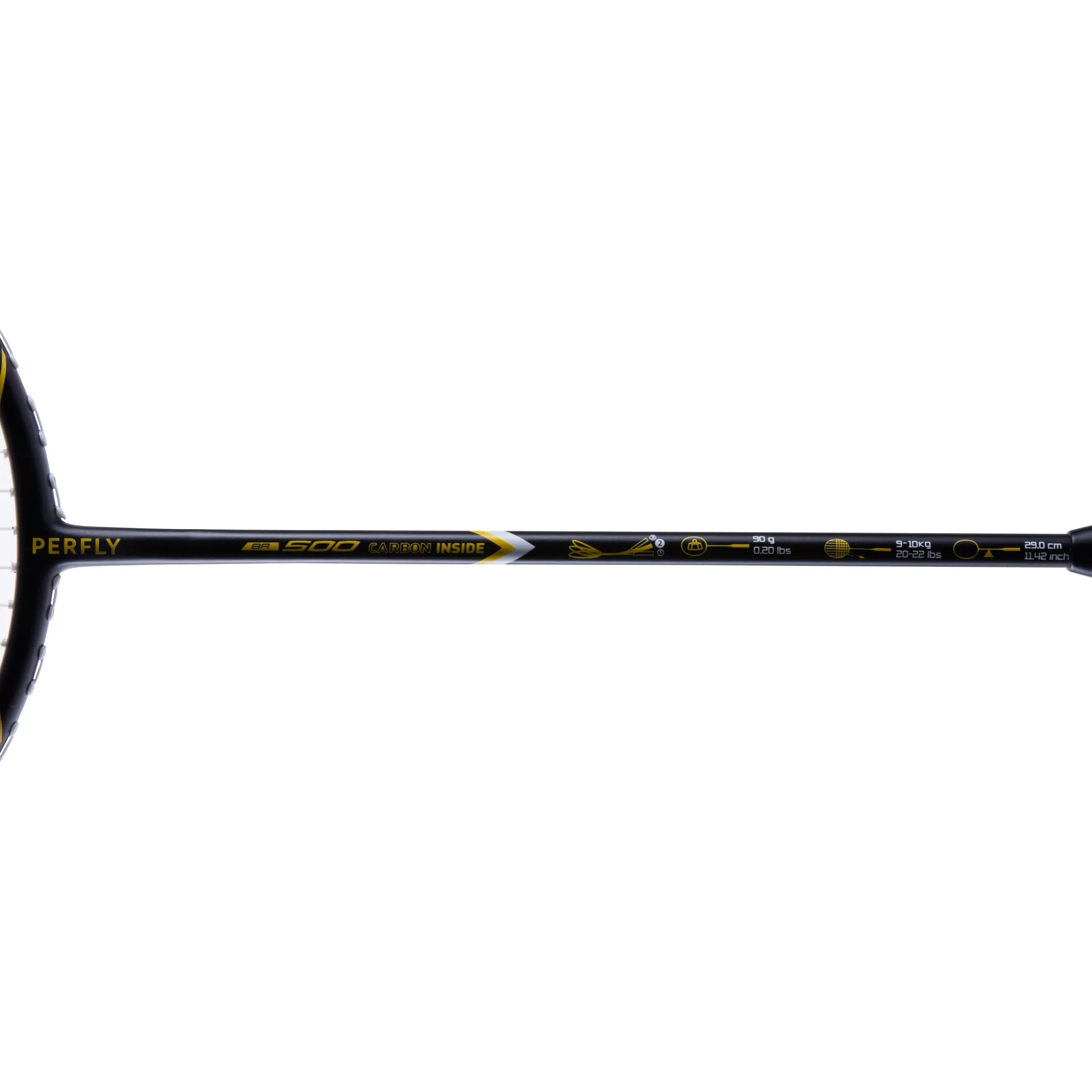 Badminton racket BR 500 for adults black-yellow PERFLY, black