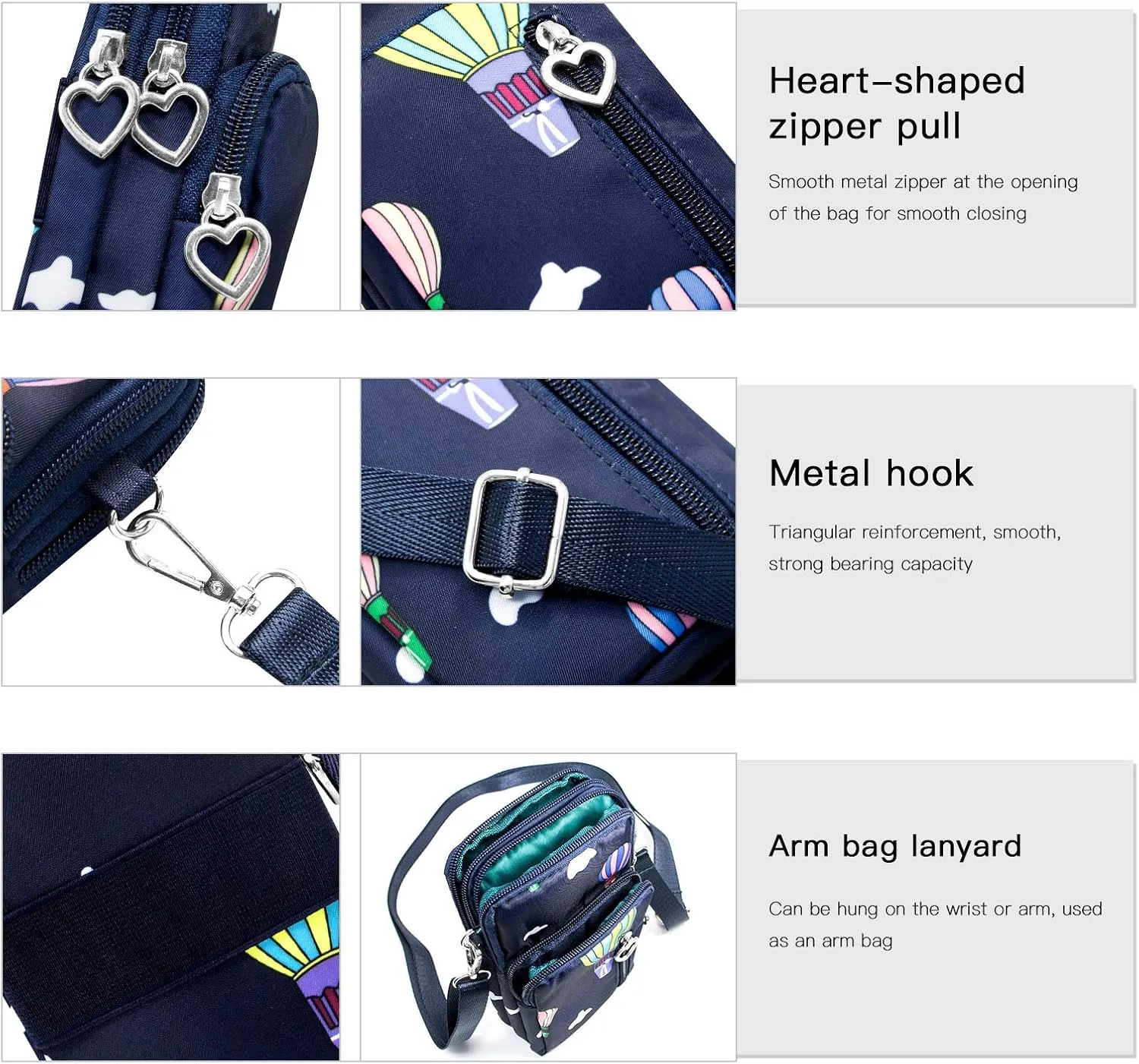 BIAOTIE Lightweight Small Crossbody bags Cell Phone Purses Travel Pouch Shoulder Bag for Women