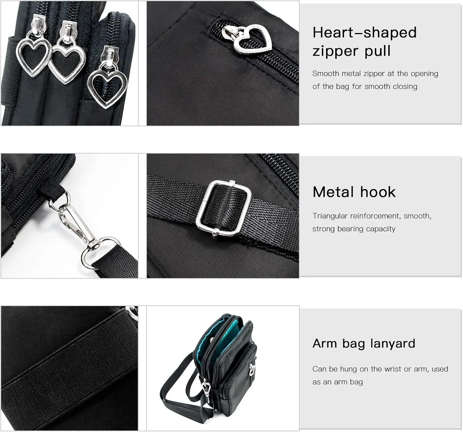 BIAOTIE Lightweight Small Crossbody bags Cell Phone Purses Travel Pouch Shoulder Bag for Women