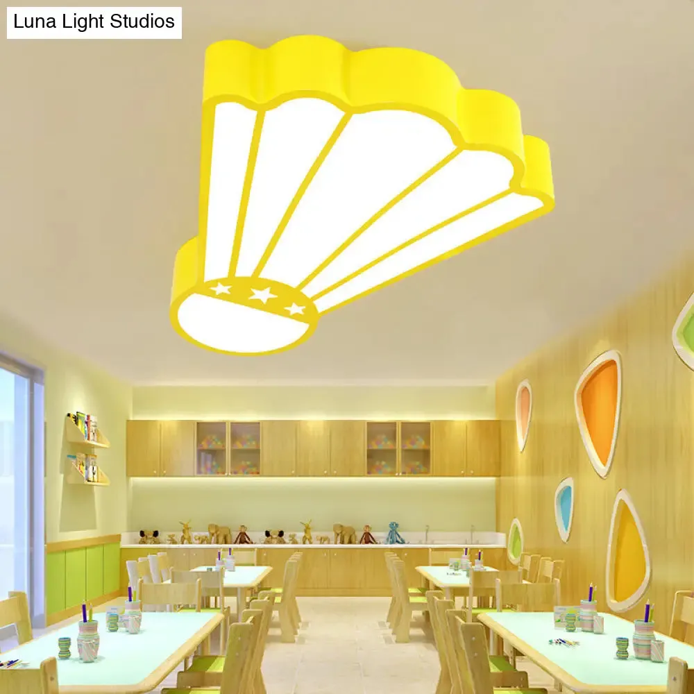Cartoon Badminton Ceiling Light in Yellow - Perfect for Kindergarten