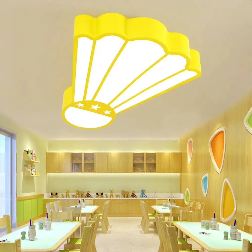 Cartoon Badminton Ceiling Light in Yellow - Perfect for Kindergarten