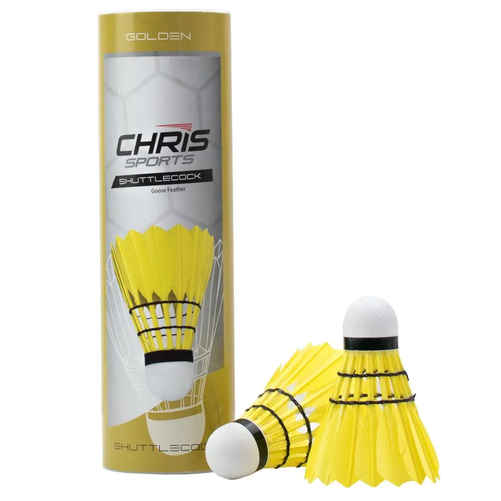 Enhanced Title: Chris Sports Premium Golden Shuttlecock for Badminton