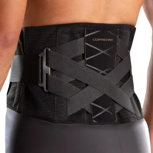 Copper Fit X-Back Brace for Lower Back Pain, Lumbar Support, Herniated Disc, Sciatica, Arthritis  Adjustable, Breathable Design - for Men and Women (2XL/3XL)