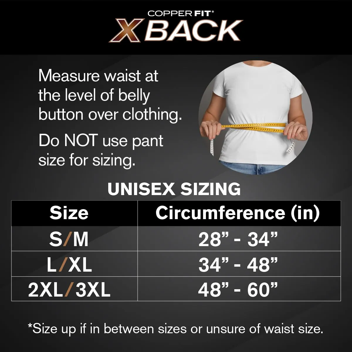 Copper Fit X-Back Brace for Lower Back Pain, Lumbar Support, Herniated Disc, Sciatica, Arthritis  Adjustable, Breathable Design - for Men and Women (2XL/3XL)