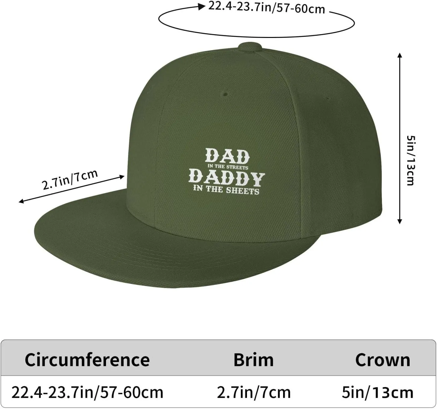 Dad in The Streets Daddy in The Sheets Hat Adjustable Snapback Flat Bill Hats Funny Baseball Cap Men Women