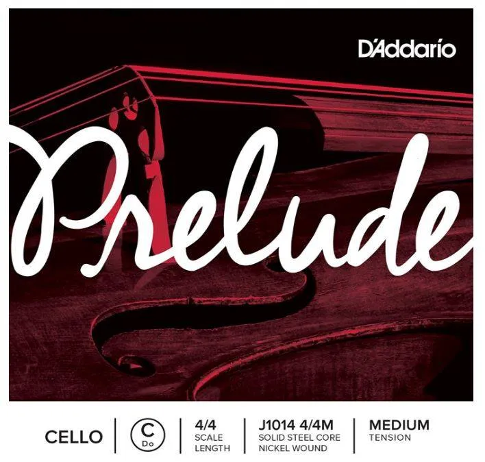 D'Addario Prelude Cello Single C String, 4/4 Scale, Medium Tension