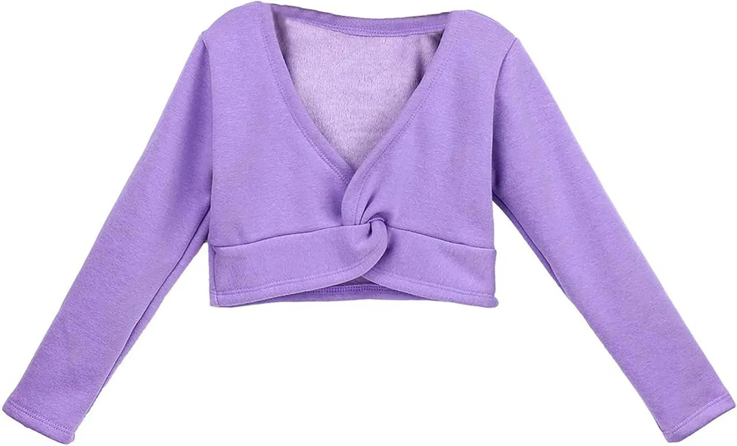 Daydance Girl's Dance Crop Tops Ballet Wrap Shrug Sweater Long Sleeve