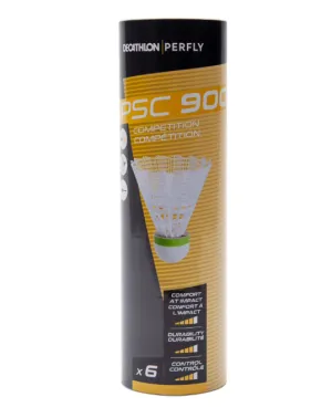 DECATHLON PERFLY PLASTIC SHUTTLECOCK PSC 900 WHITE x 6 MEDIUM