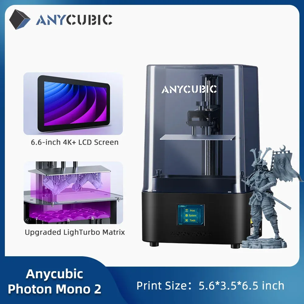 DLP SLA LCD 3D Printer High Speed UV Resin 3D Printer Wash Cure Machine Photon Mono 2, X2, X 6Ks, M5, M5s, M3 Max, D2