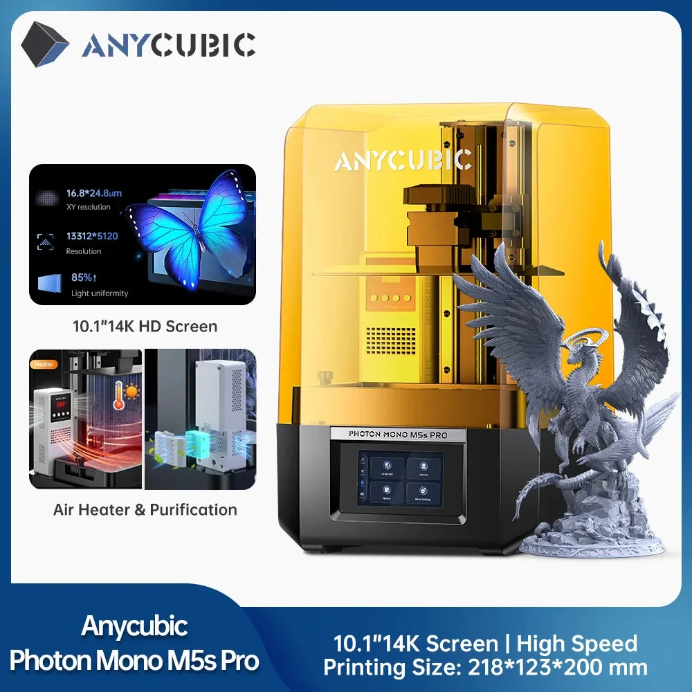 DLP SLA LCD 3D Printer High Speed UV Resin 3D Printer Wash Cure Machine Photon Mono 2, X2, X 6Ks, M5, M5s, M3 Max, D2