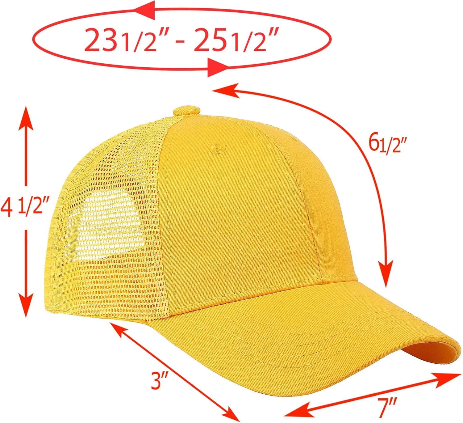 Falari Trucker Hat Baseball Cap Structured Plain Design 6 Panel, Adjustable Size