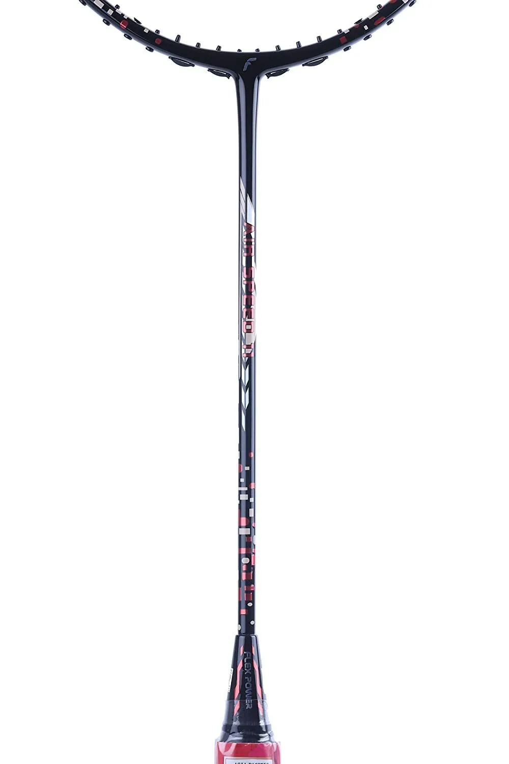 Flex Power Air Speed 11 (Mega Tension - 33LBS)Full Graphite Badminton Racquet with Full Racket Cover Black/Red