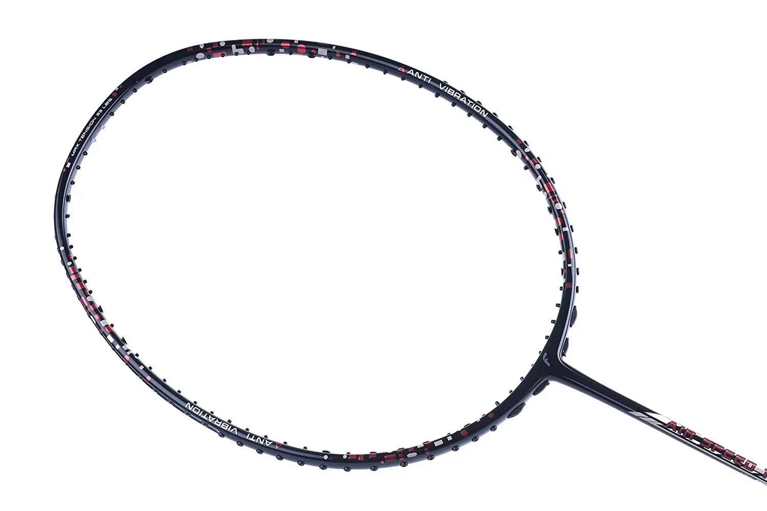 Flex Power Air Speed 11 (Mega Tension - 33LBS)Full Graphite Badminton Racquet with Full Racket Cover Black/Red