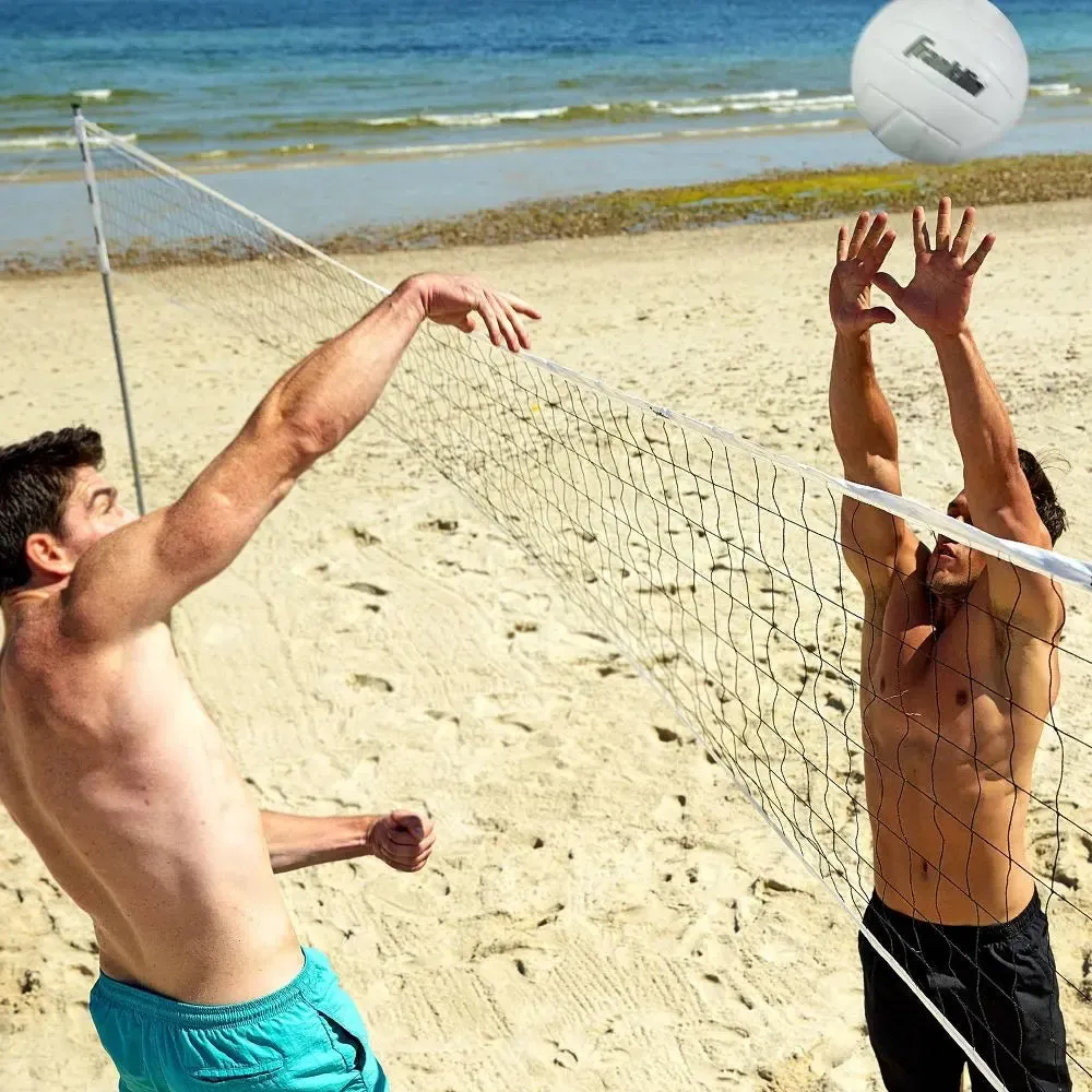 Franklin Sports Steel Volleyball Net System for Beach Steel Poles Stakes Ropes