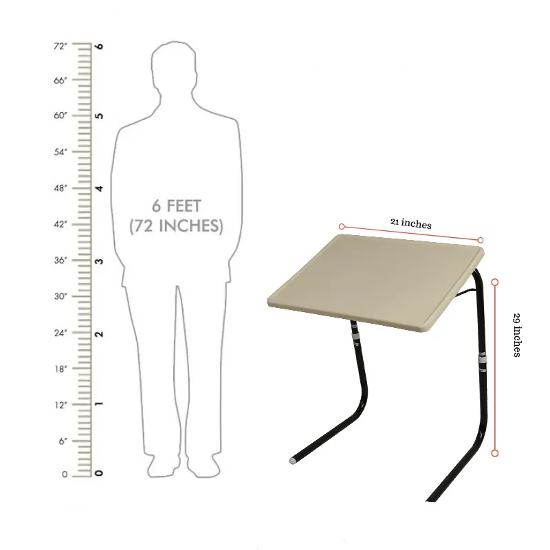 Height Adjustable Laptop Table - Biege Color