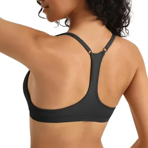 INIBUD Sports Bras for Women Racerback Triangle Padded Bralette Y Back Seamless Bra No Underwire V Neck Wireless