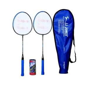 JJ Jonex Buniyad Badminton Set with 3 Piece Plastic Shuttlecock - Blue