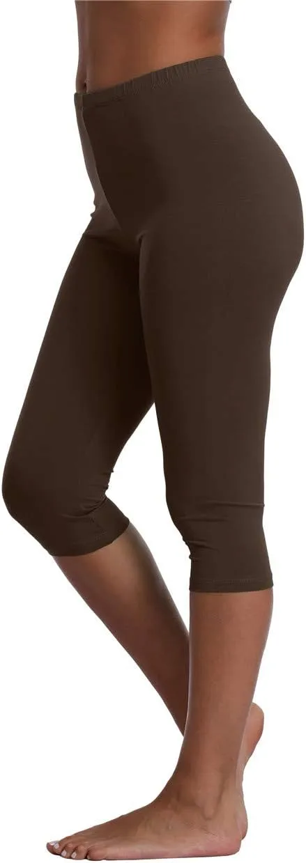 Kotii Women's Lightweight Soft Capri Leggings Crop Leggings 3/4 Stretch Yoga Pants