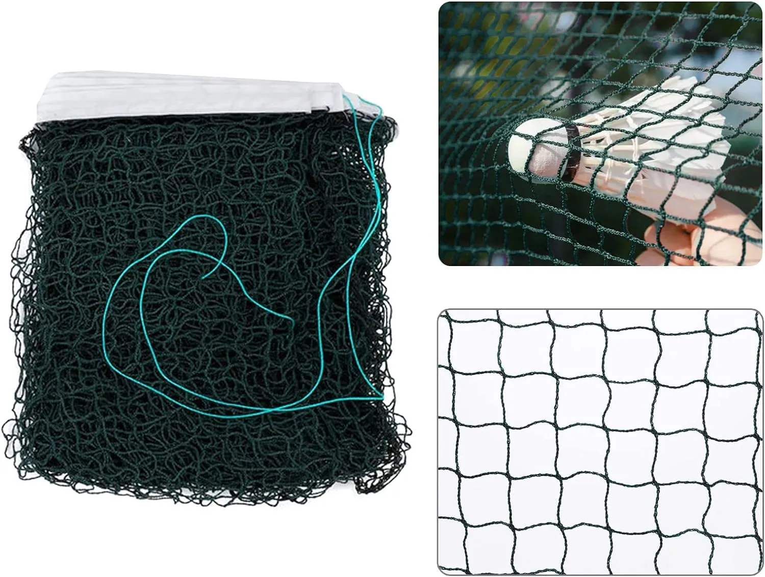 Kuber Industries Badminton Net|Nylon Net for Tournament, Sports Coaching|Shuttle Net Indoor, Outdoor-Pack of 4 (Dark Green)