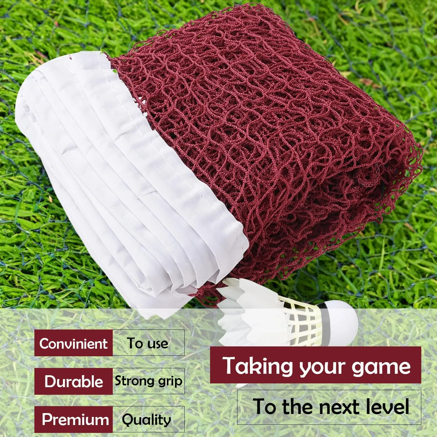 Kuber Industries Badminton Net|Nylon Net for Tournament, Sports Coaching|Shuttle Net Indoor, Outdoor-Pack of 4 (Wine Red)