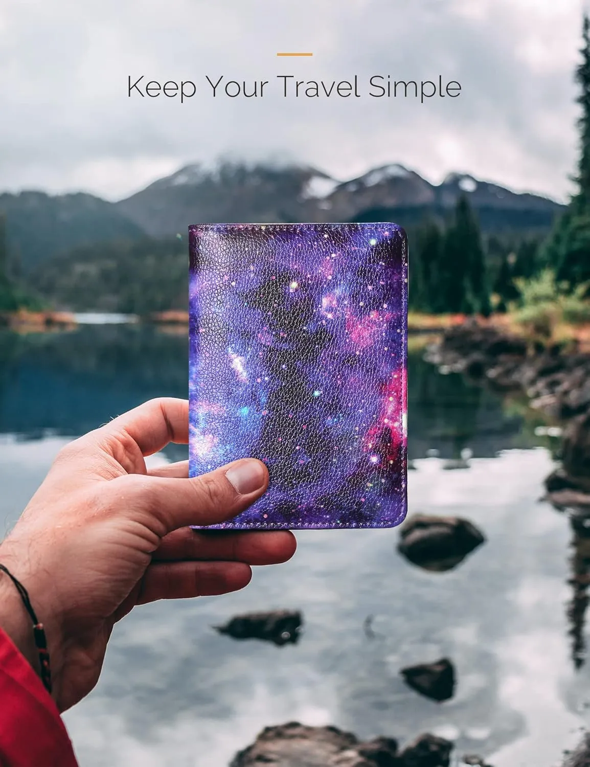 Mymazn RFID Passport Holder Women Passport and Vaccine Card Wallet Combo Passport Case with RFID Blocking Passport Cover with Clear Pocket Passport Wallet for Vaccination Card Holder (Starry)