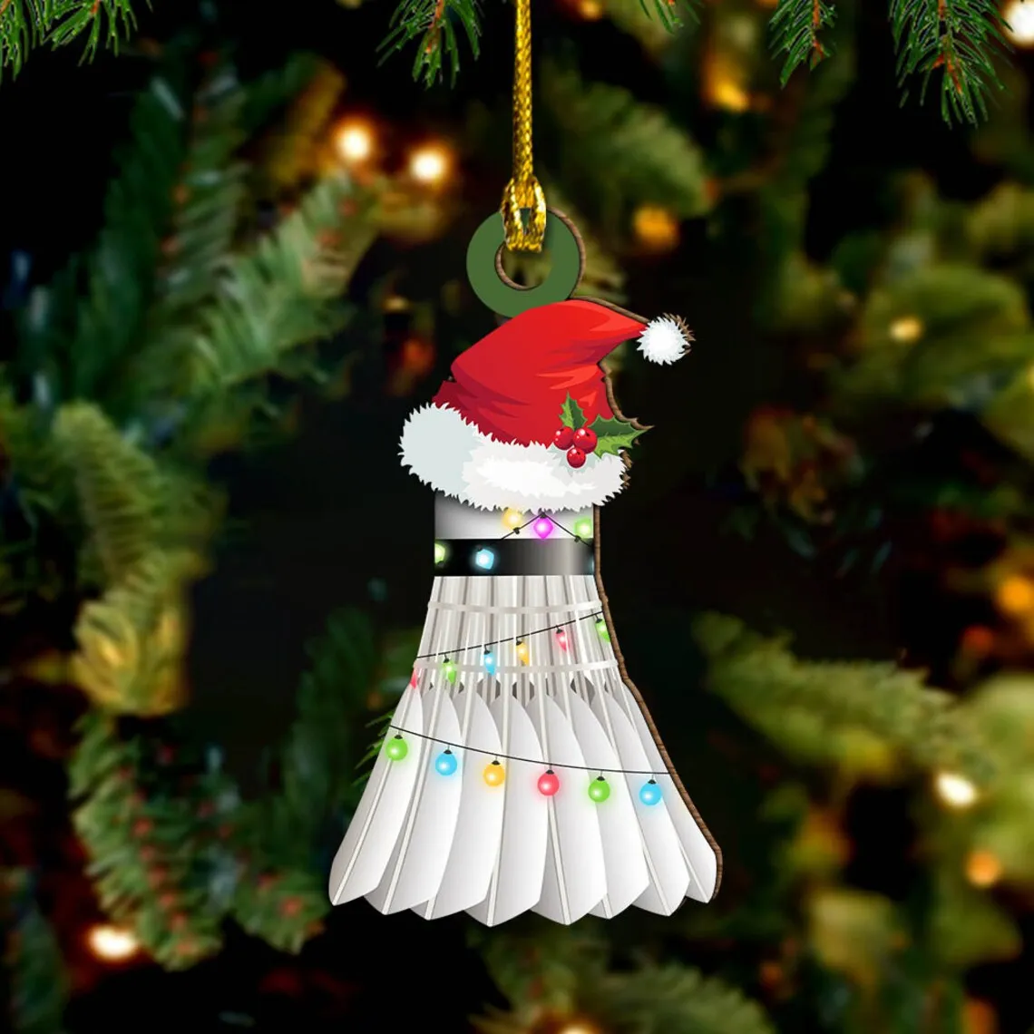 Personalized Badminton Christmas Light Ornament, Badminton Hanging Ornament Gift, Badminton Hanging, Badminton Ornament Gift