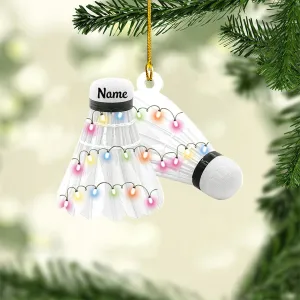 Personalized Badminton Christmas Light Ornament, Badminton Hanging Ornament Gift, Badminton Hanging, Badminton Ornament Gift
