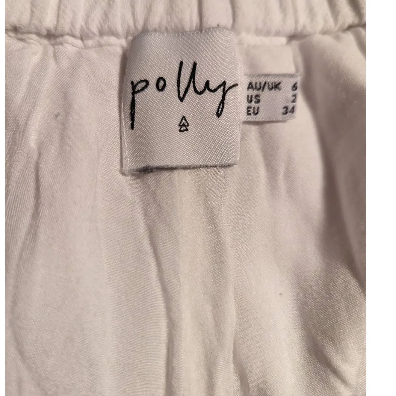 Princess Polly White Linen Cropped Pants - 2