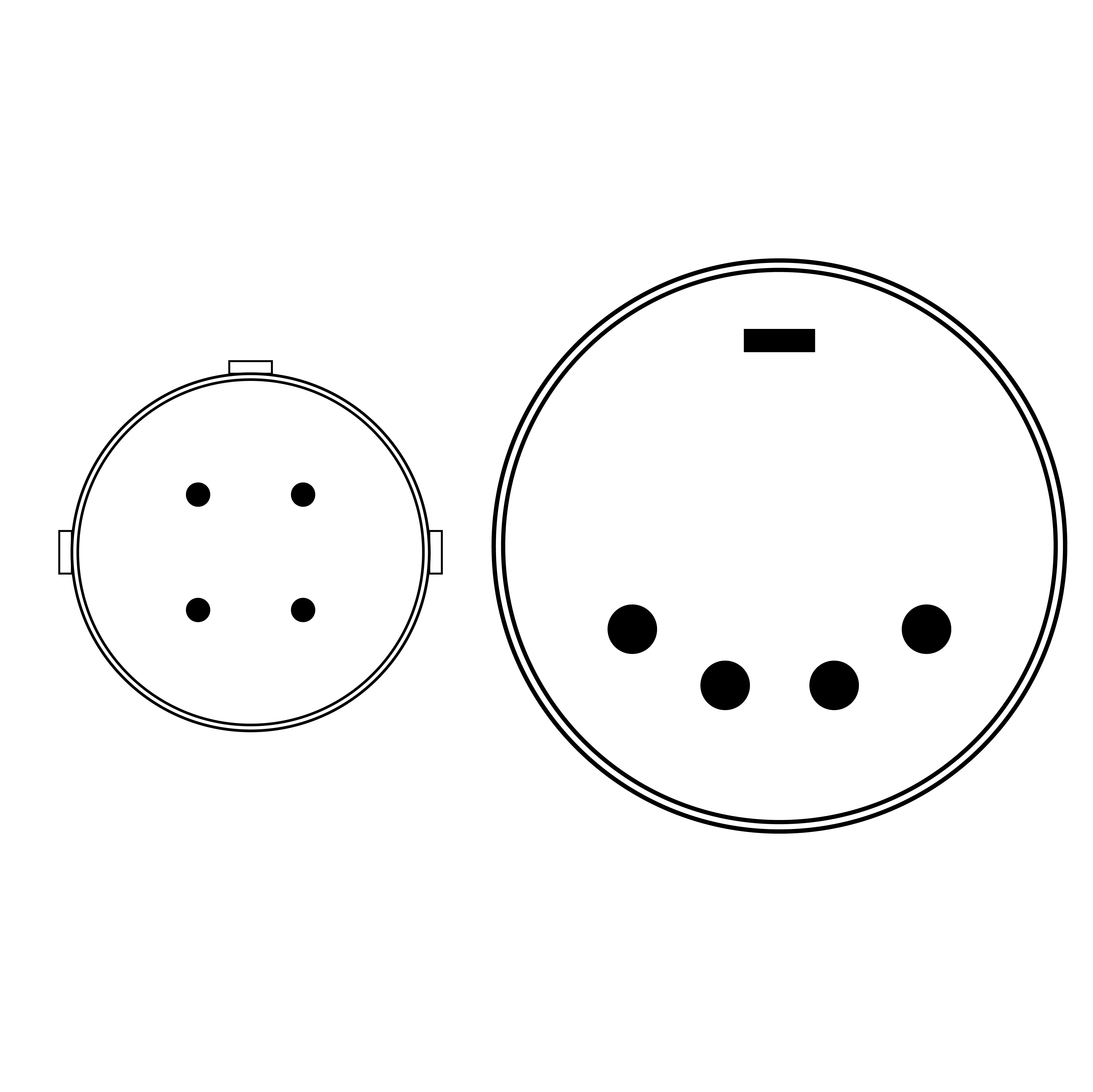 RT MDR.M Power Cable - 4pin XLR (s) to 2pin (r/a) (15in/40cm)