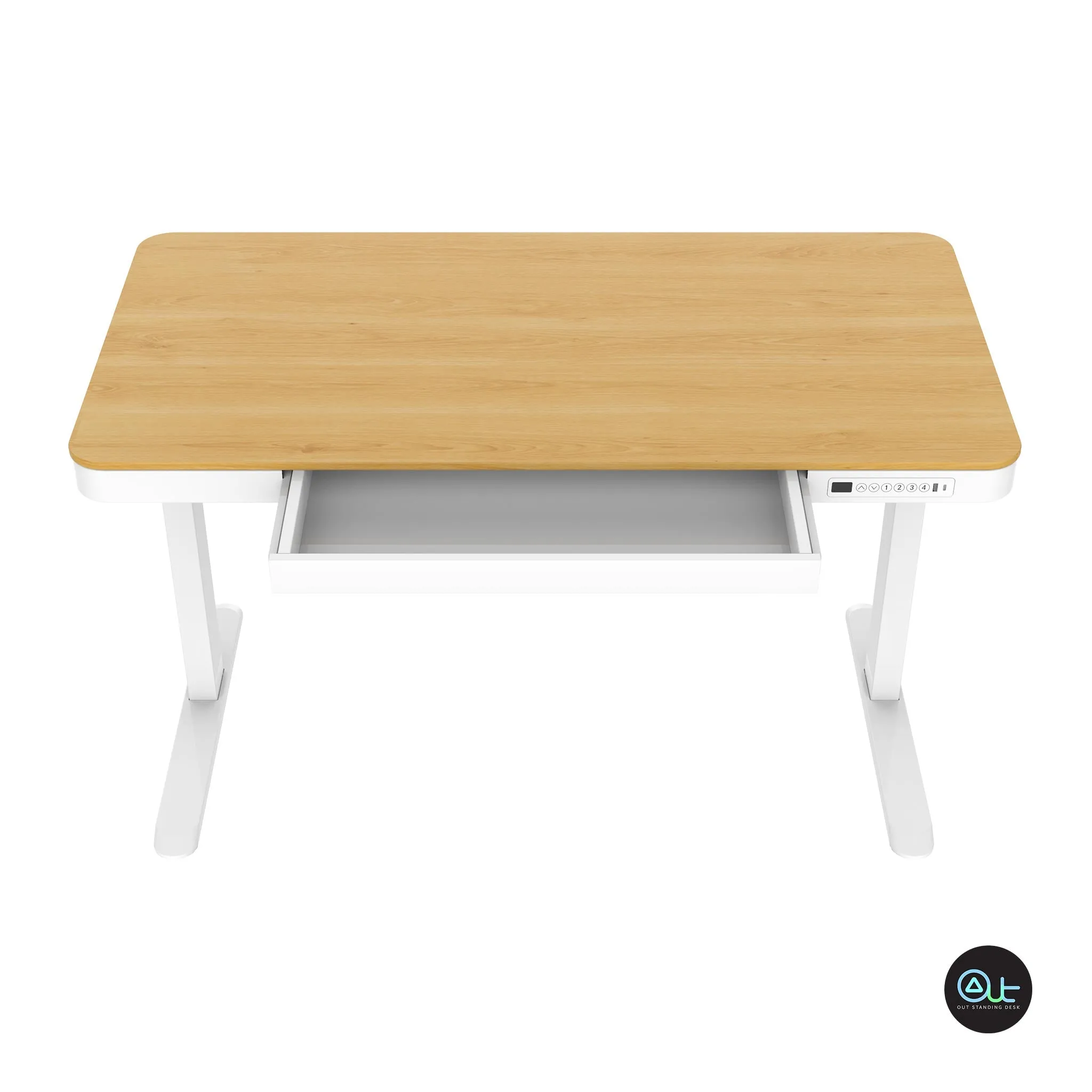 SMART-W Standing Desk / Storage Drawer / USB Charger Ports / All-In-One Preassembled Design
