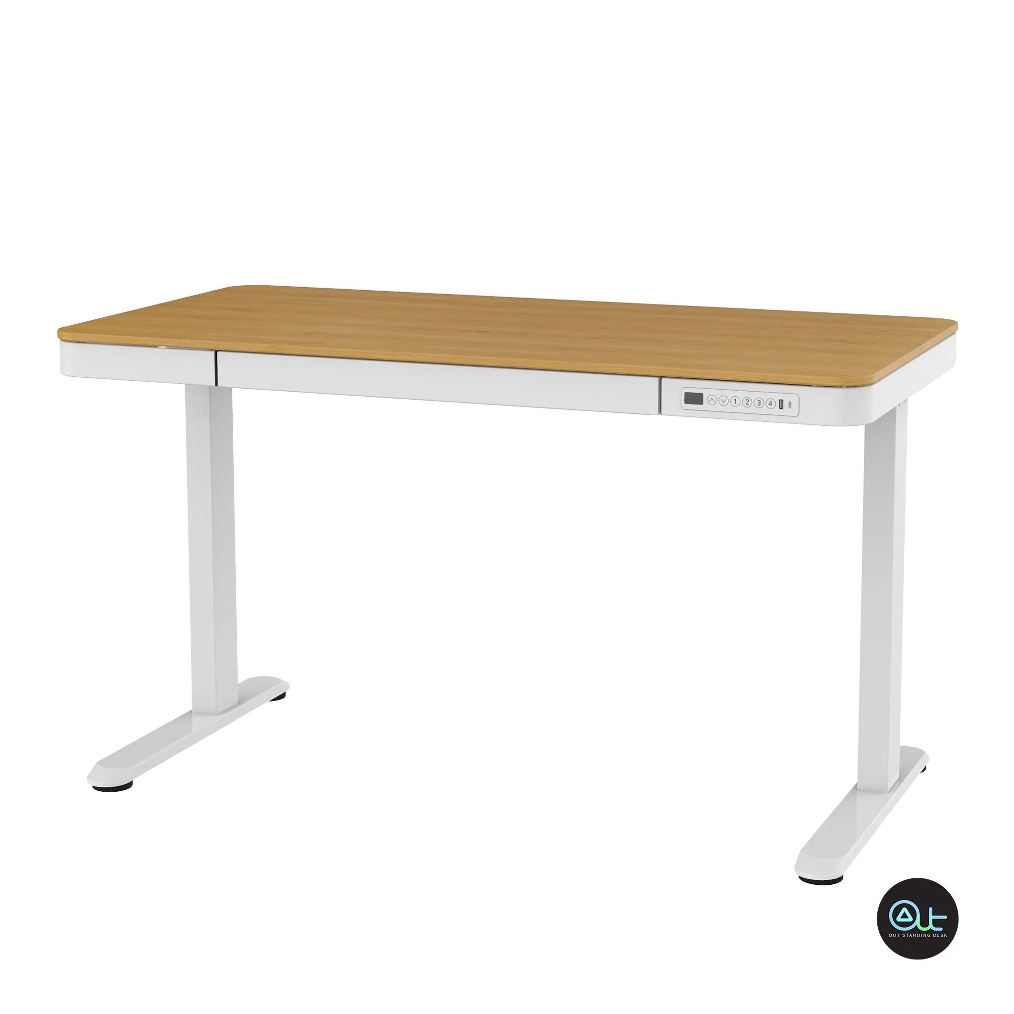 SMART-W Standing Desk / Storage Drawer / USB Charger Ports / All-In-One Preassembled Design