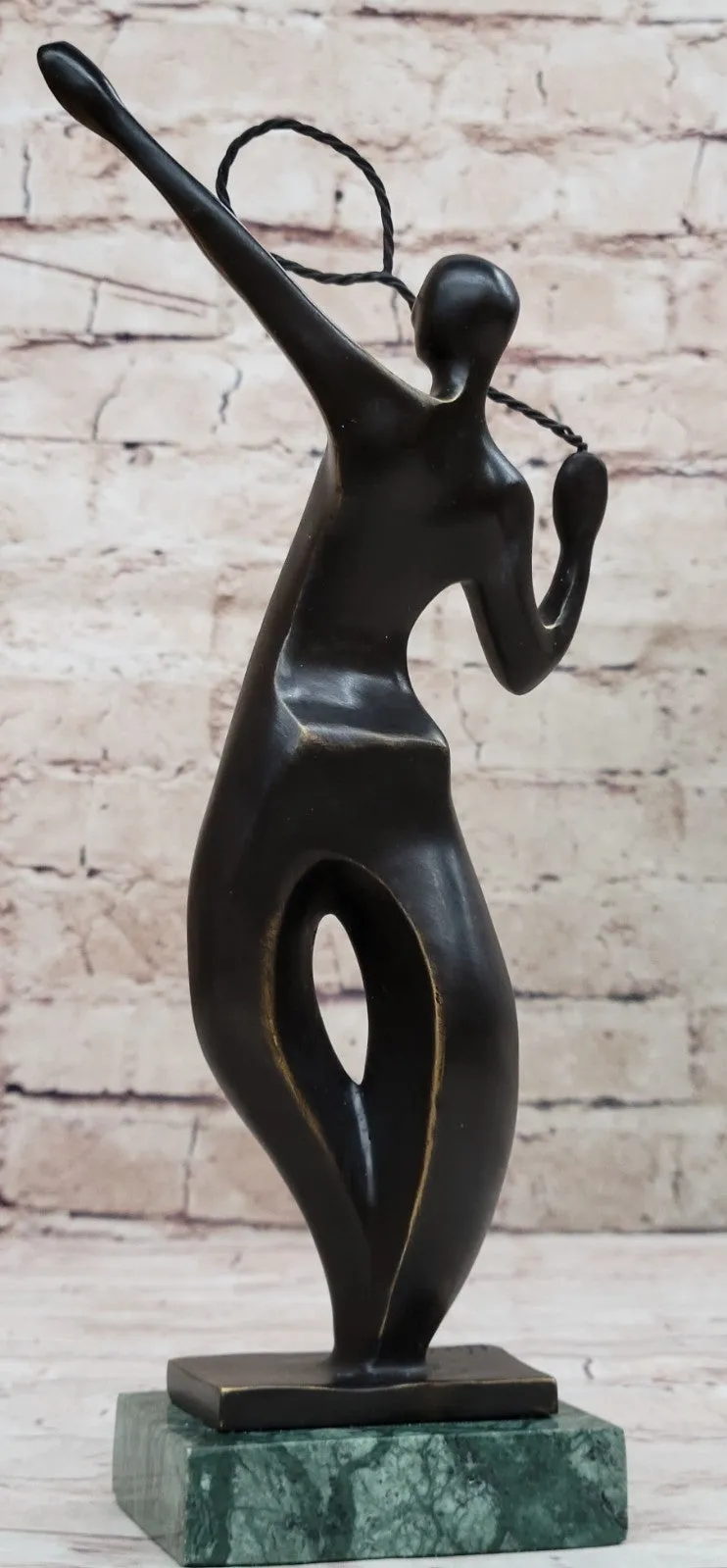 Tennis players sports figure bronze sculpture marble base cup Gift Decor