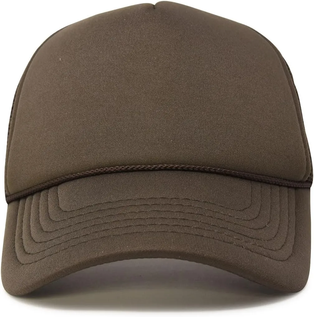Trucker Hat Mesh Cap Solid Colors Lightweight with Adjustable Strap Small Braid