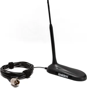 Uniden Magnetic Mount 18-inch CB Radio Antenna, Pre-Tuned, Low Profile Aerodynamic Design with Heavy Duty Magnet, for use on Cars, Trucks, SUVs, Vans, RV's, and ATVs, Model: BCATPL259-19