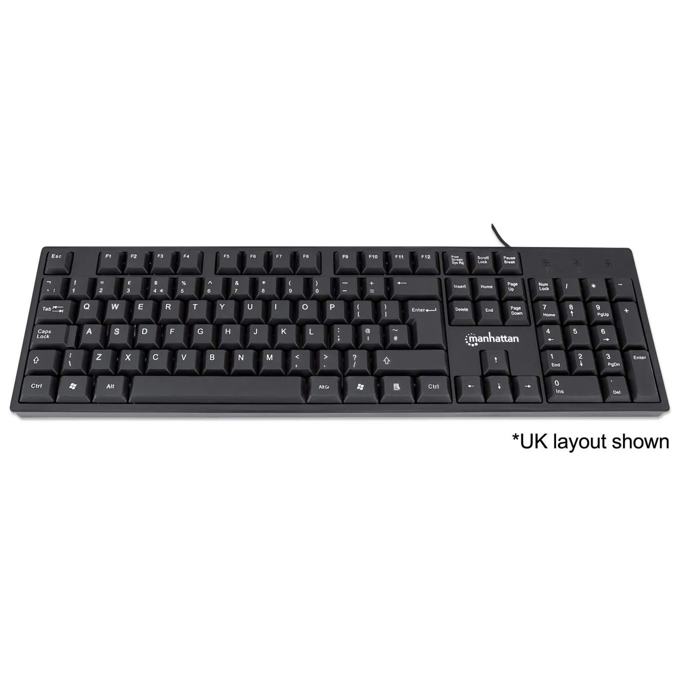 USB Computer Keyboard - Full SIze - 104 keys - For Windows, PC, Laptop