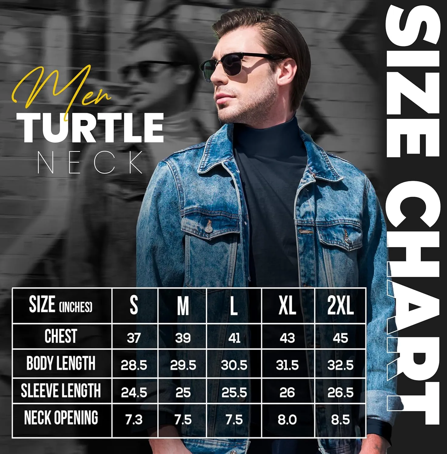 Utopia Wear Men's Turtleneck Slim Fit Lightweight Pullover Top