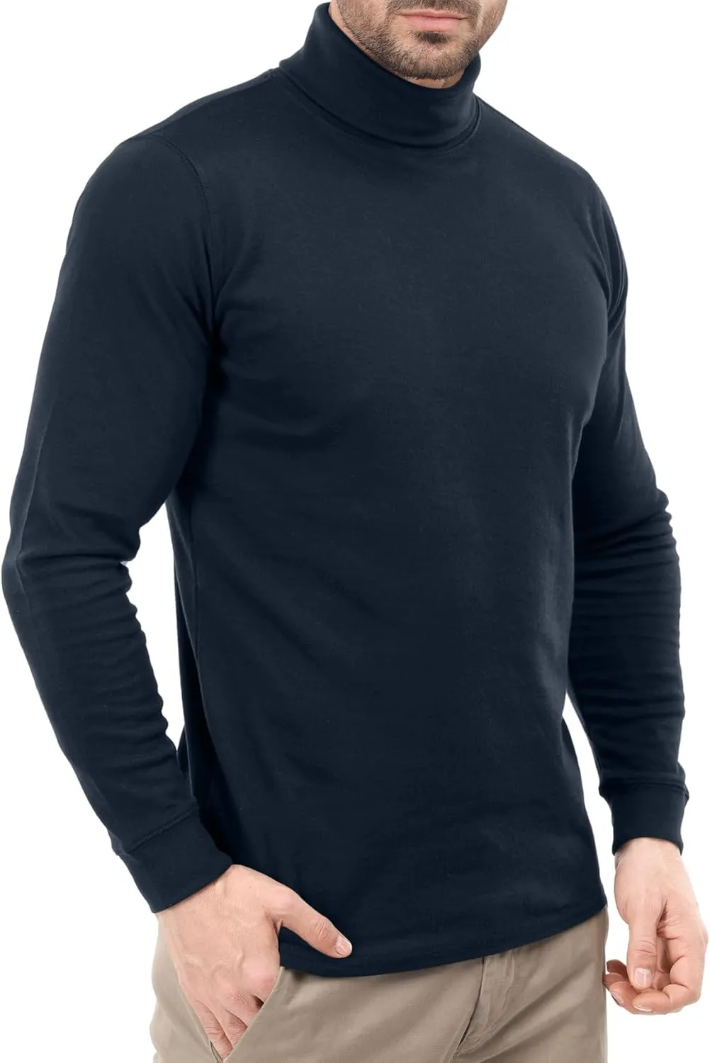 Utopia Wear Men's Turtleneck Slim Fit Lightweight Pullover Top