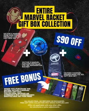 Victor x Marvel Badminton Racket Gift Box Bundle