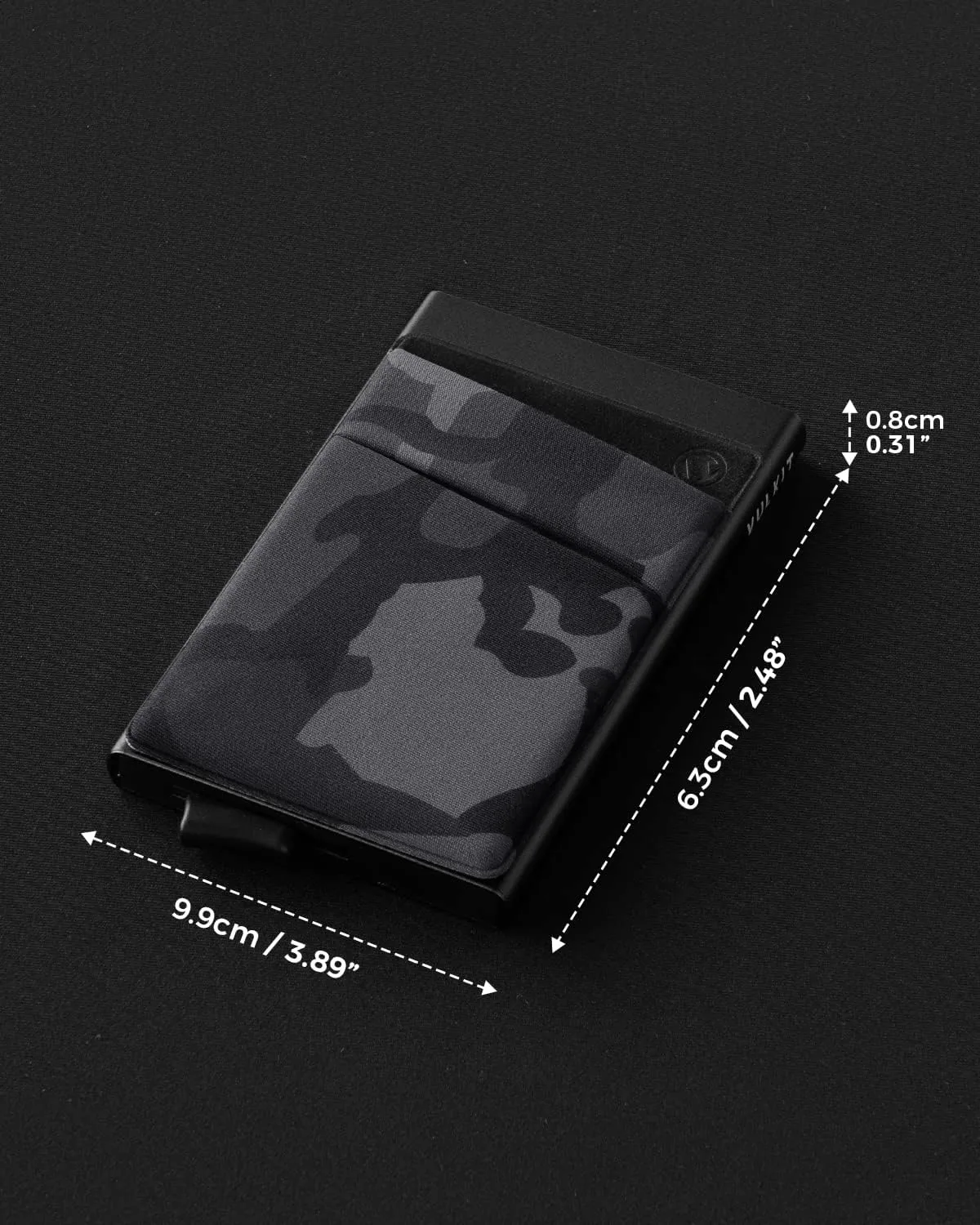 VULKIT Card Holder with Money Pocket Pop Up Wallet RFID Blocking Slim Metal Bank Card Case Holds 5 Cards and Notes(Camouflage Black)