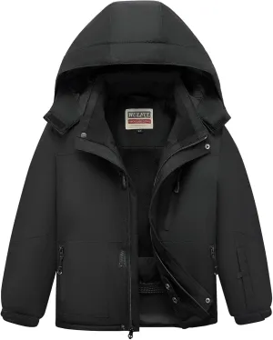 WULFUL Boy's Waterproof Ski Jacket Kids Winter Snow Coat Outdoor